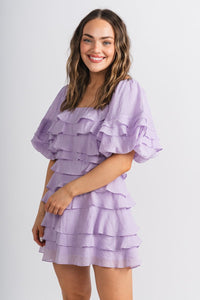 Ruffle layered dress lilac - Affordable dress - Boutique Dresses at Lush Fashion Lounge Boutique in Oklahoma City