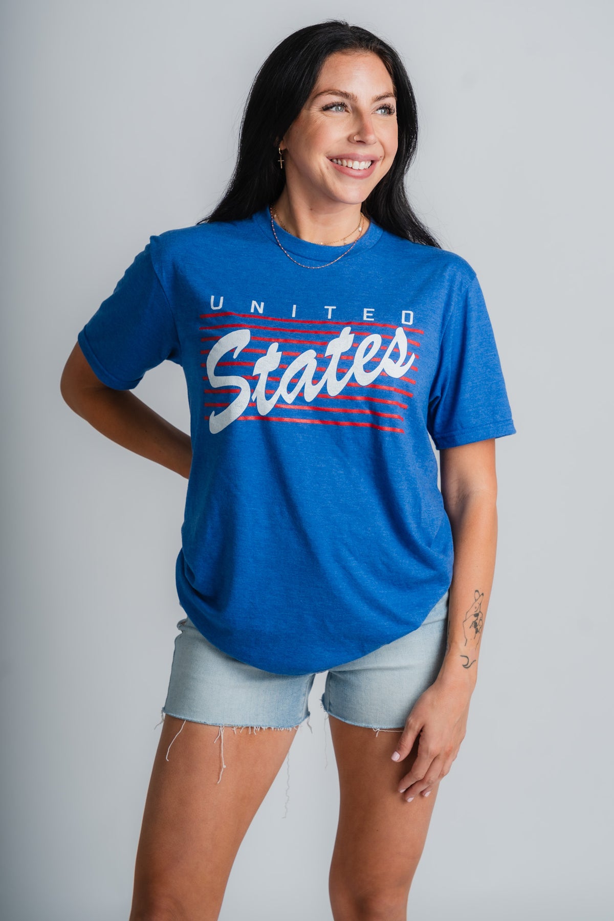 USA lines unisex t-shirt - Trendy T-shirts - Cute American Summer Collection at Lush Fashion Lounge Boutique in Oklahoma City