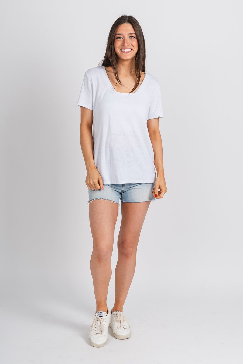 Z Supply beachport tee white - Z Supply Top - Z Supply Clothing at Lush Fashion Lounge Trendy Boutique Oklahoma City