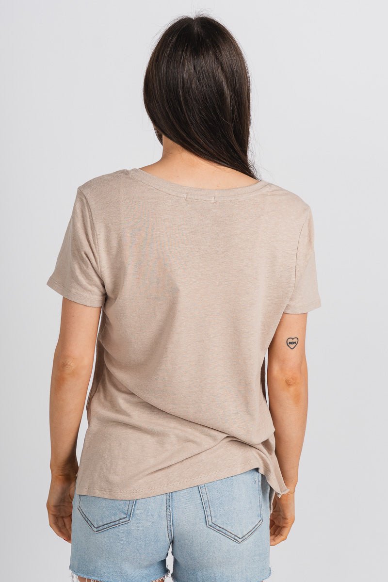 Z Supply beachport tee putty - Z Supply Top - Z Supply Fashion at Lush Fashion Lounge Trendy Boutique Oklahoma City