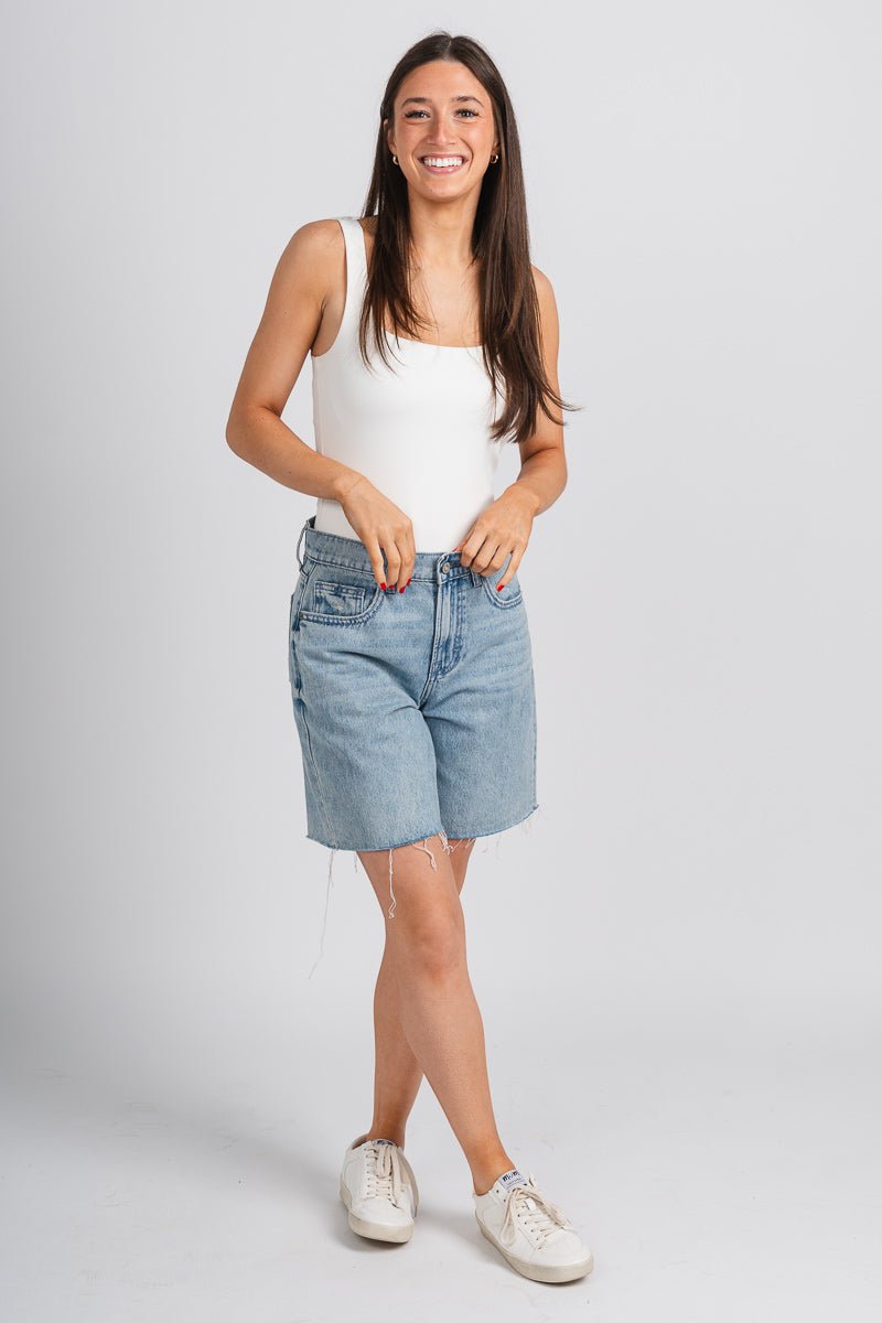 Hidden Alyx baggy shorts light blue - Stylish Shorts - Trendy Staycation Outfits at Lush Fashion Lounge Boutique in Oklahoma City