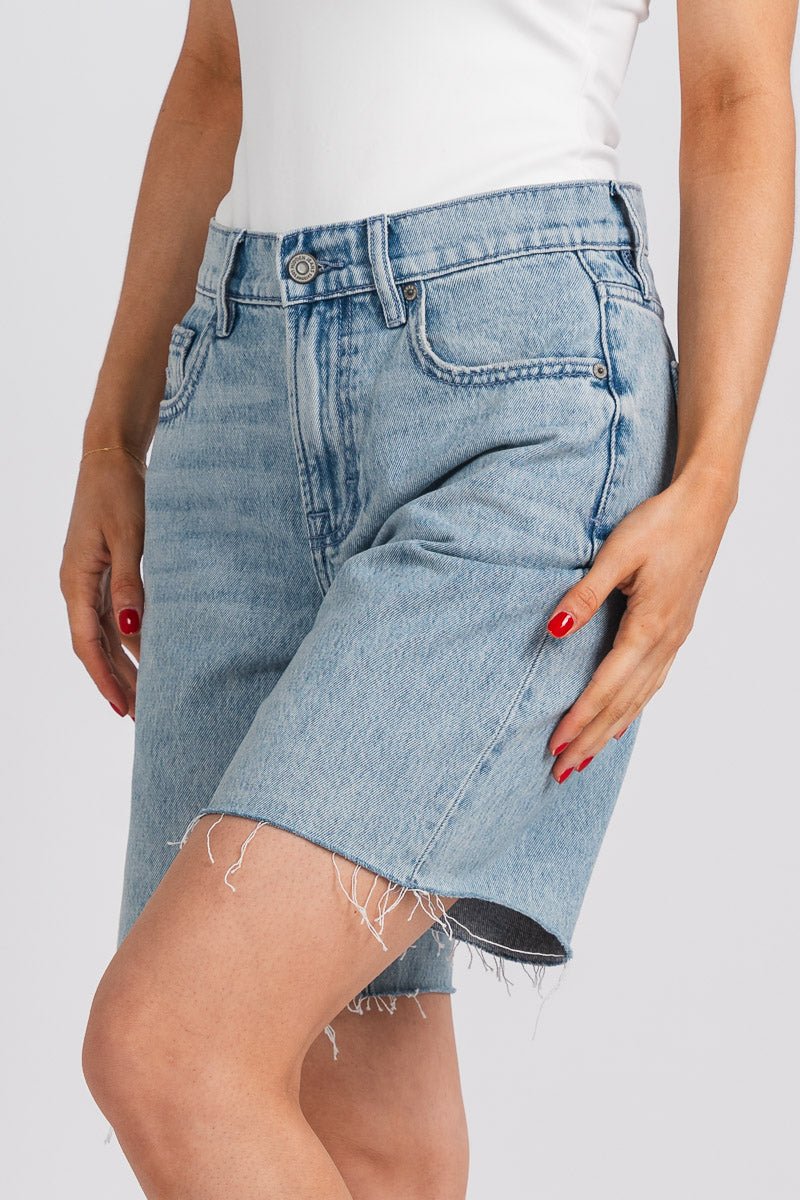 Hidden Alyx baggy shorts light blue - Trendy Shorts - Cute Vacation Collection at Lush Fashion Lounge Boutique in Oklahoma City