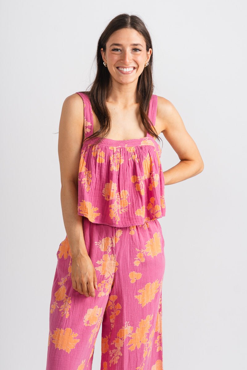 Z Supply Dorean sunshine top raspberry sorbet - Z Supply Tank Top - Z Supply Tops, Dresses, Tanks, Tees, Cardigans, Joggers and Loungewear at Lush Fashion Lounge