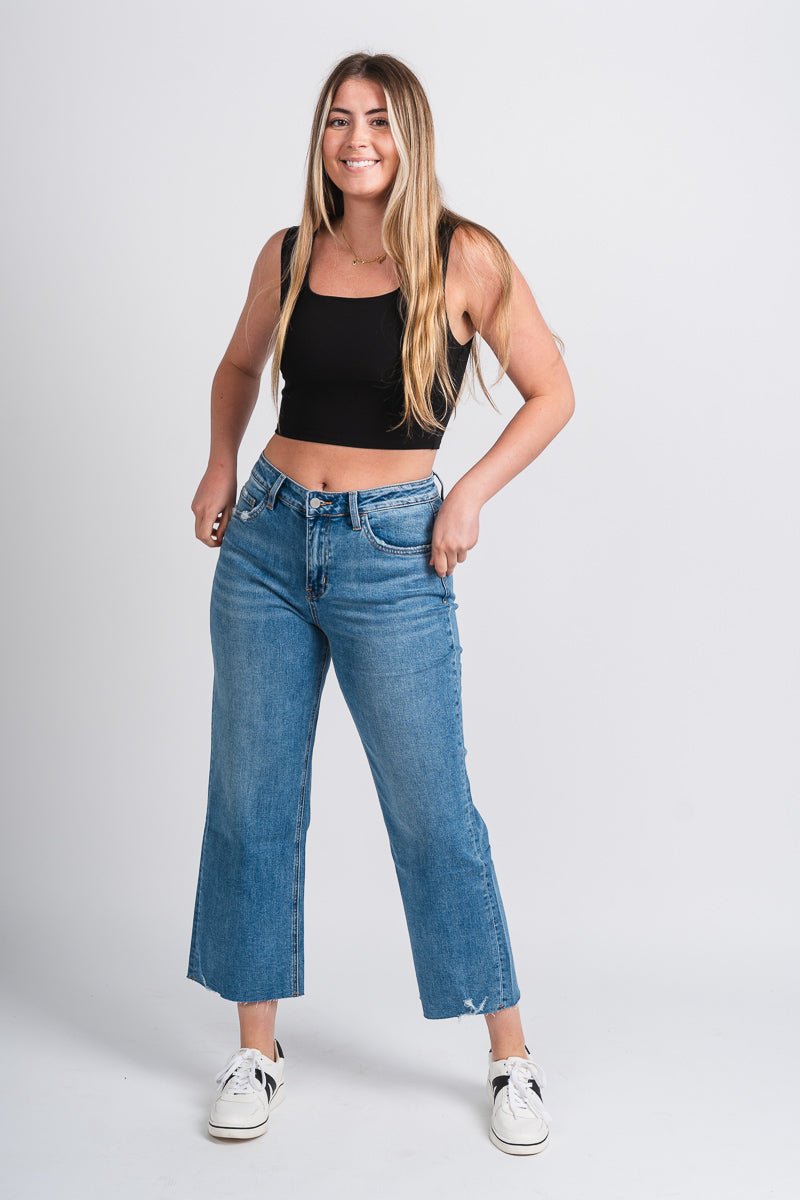 Flying Monkey high rise slim wide leg jeans Brandon Mt. | Lush Fashion Lounge: boutique women's jeans, fashion jeans for women, affordable fashion jeans, cute boutique jeans