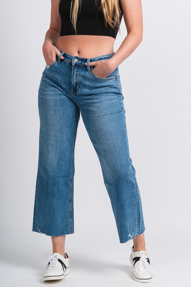 Flying Monkey high rise slim wide leg jeans Brandon Mt. | Lush Fashion Lounge: boutique women's jeans, fashion jeans for women, affordable fashion jeans, cute boutique jeans