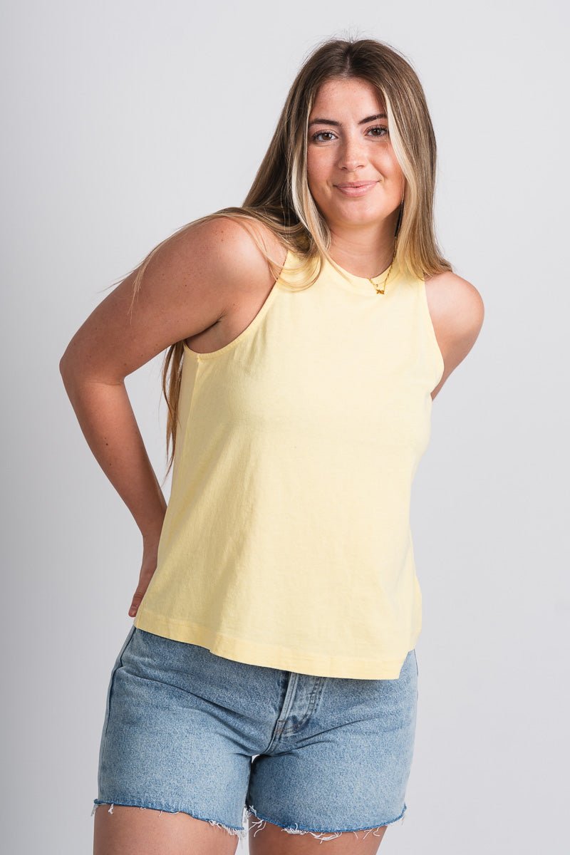High neck tank top pineapple - Cute Tank Top - Trendy Tank Tops at Lush Fashion Lounge Boutique in Oklahoma City