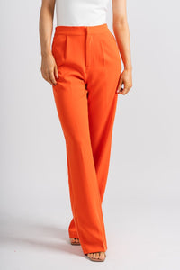 Pleated wide leg pants orange - Trendy Oklahoma City Basketball T-Shirts Lush Fashion Lounge Boutique in Oklahoma City