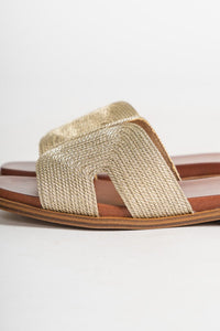 Dia woven sandals soft gold - Cute shoes - Fun Vacay Basics at Lush Fashion Lounge Boutique in Oklahoma City