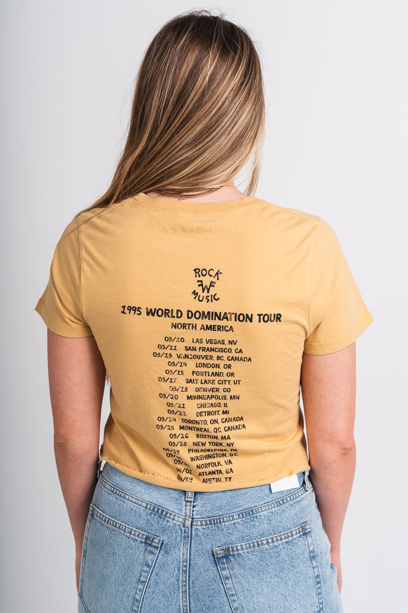 Weezer 95 tour crop tee mustard