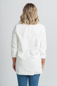 Boyfriend blazer white – Unique Blazers | Cute Blazers For Women at Lush Fashion Lounge Boutique in Oklahoma City