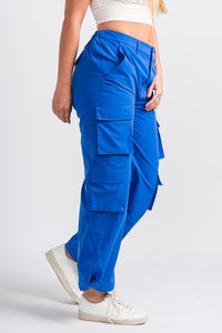 Wide leg cargo pants azure - Trendy OKC Thunder T-Shirts at Lush Fashion Lounge Boutique in Oklahoma City