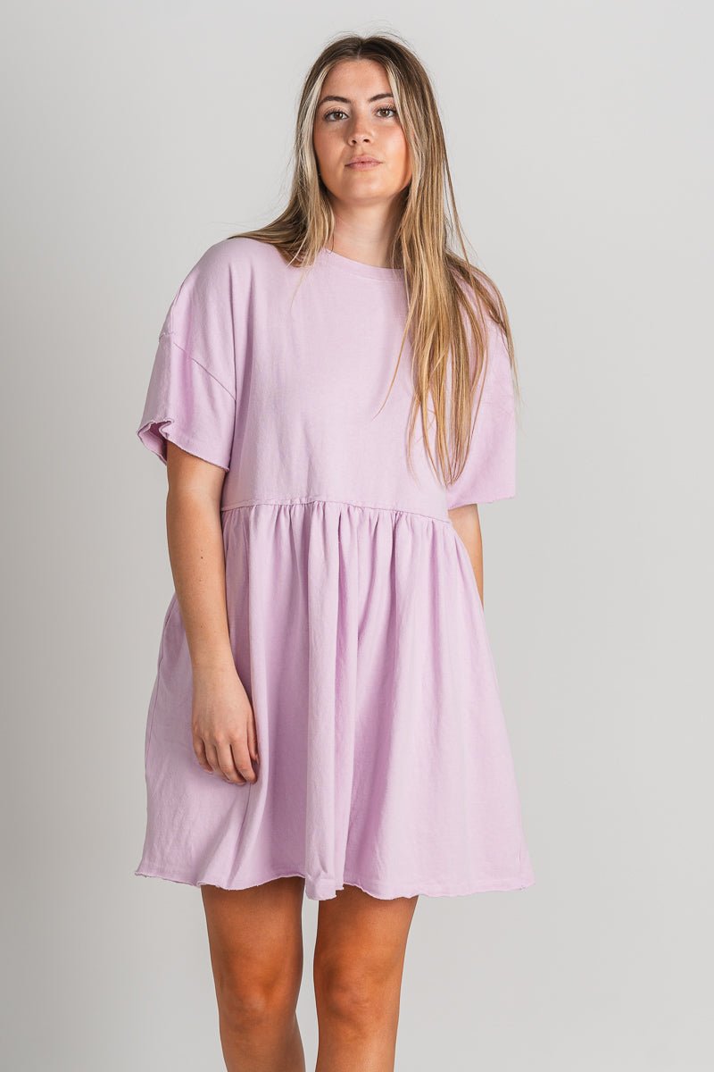 Cotton baby doll dress lavender - Affordable Dress - Boutique Dresses at Lush Fashion Lounge Boutique in Oklahoma City