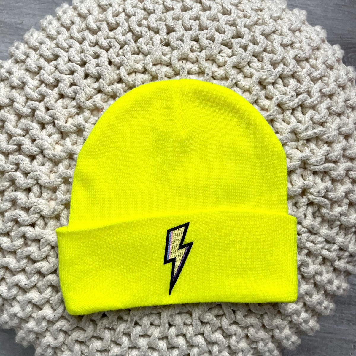 Bolt beanie yellow - Trendy Beanies at Lush Fashion Lounge Boutique in Oklahoma City