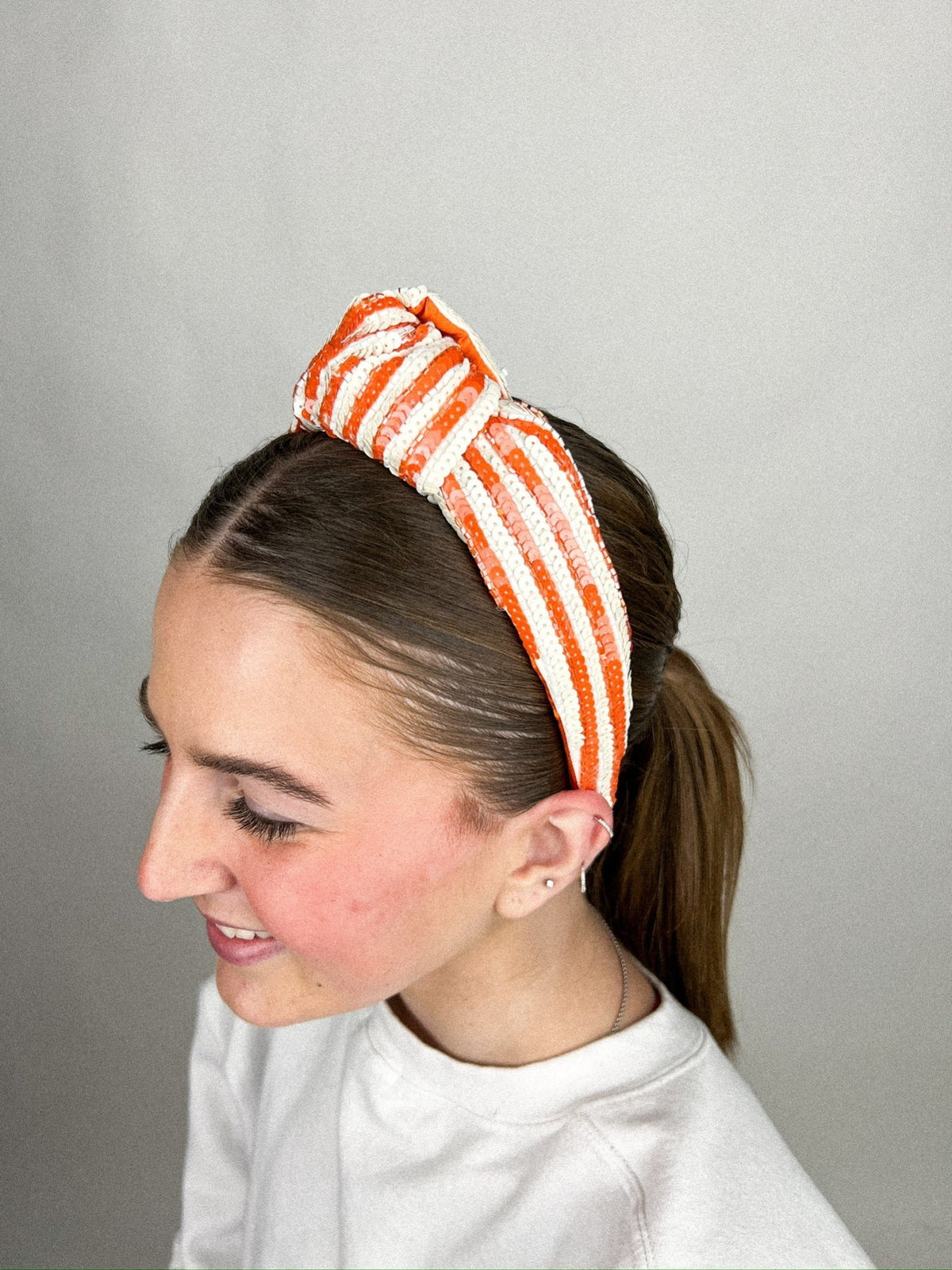 Sequin headband orange - Trendy OKC Apparel at Lush Fashion Lounge Boutique in Oklahoma City