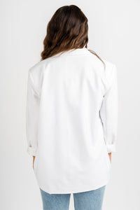 Oversized blazer off white – Unique Blazers | Cute Blazers For Women at Lush Fashion Lounge Boutique in Oklahoma City