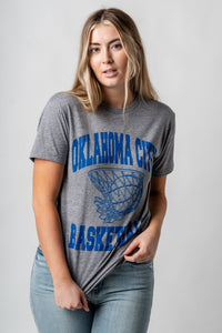 OKC swish unisex crew t-shirt grey - Trendy Oklahoma City Basketball T-Shirts Lush Fashion Lounge Boutique in Oklahoma City
