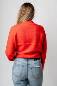 Mock neck sweater red – Unique Sweaters | Lounging Sweaters and Womens Fashion Sweaters at Lush Fashion Lounge Boutique in Oklahoma City