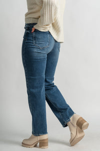 Hidden Tracey high rise straight leg jeans medium dark | Lush Fashion Lounge: boutique women's jeans, fashion jeans for women, affordable fashion jeans, cute boutique jeans