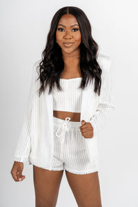 Crochet blazer jacket white – Affordable Blazers | Cute Black Jackets at Lush Fashion Lounge Boutique in Oklahoma City