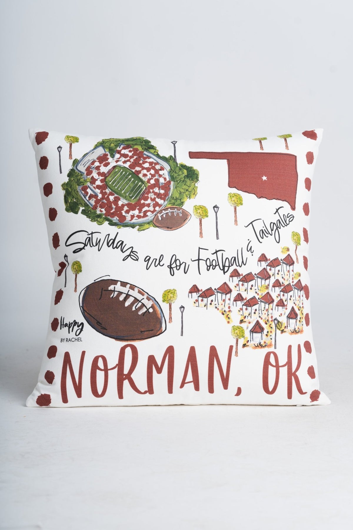 Norman, OK gameday pillow natural - Trendy Gifts at Lush Fashion Lounge Boutique in Oklahoma City