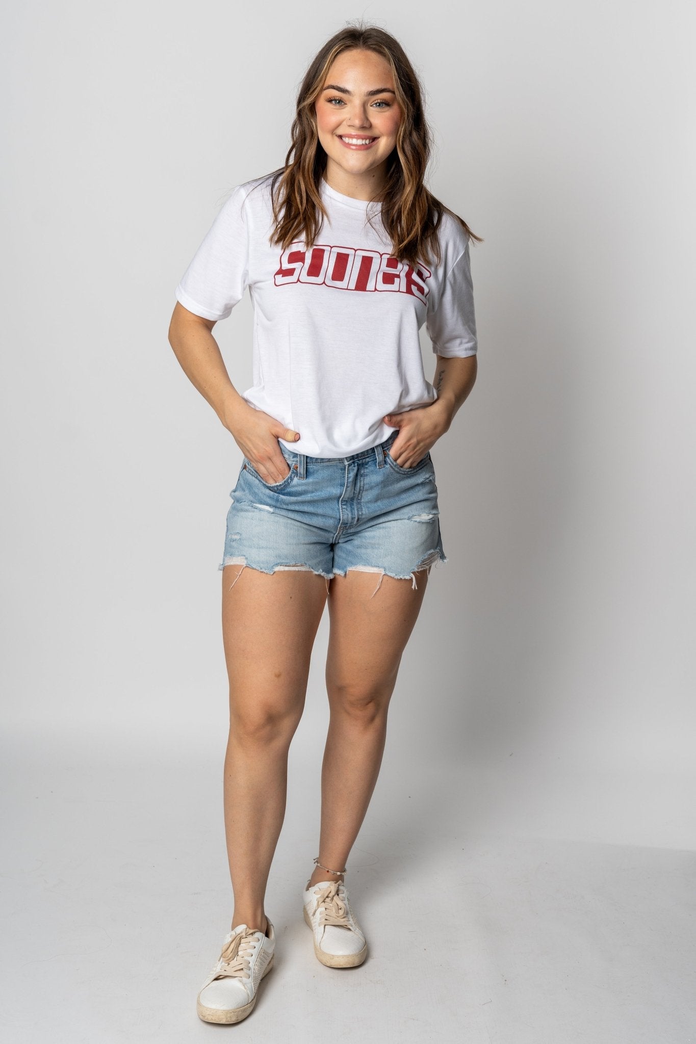OU OU Sooners retro block unisex short sleeve t-shirt t-shirt | Lush Fashion Lounge Trendy Oklahoma University Sooners Apparel & Cute Gameday T-Shirts