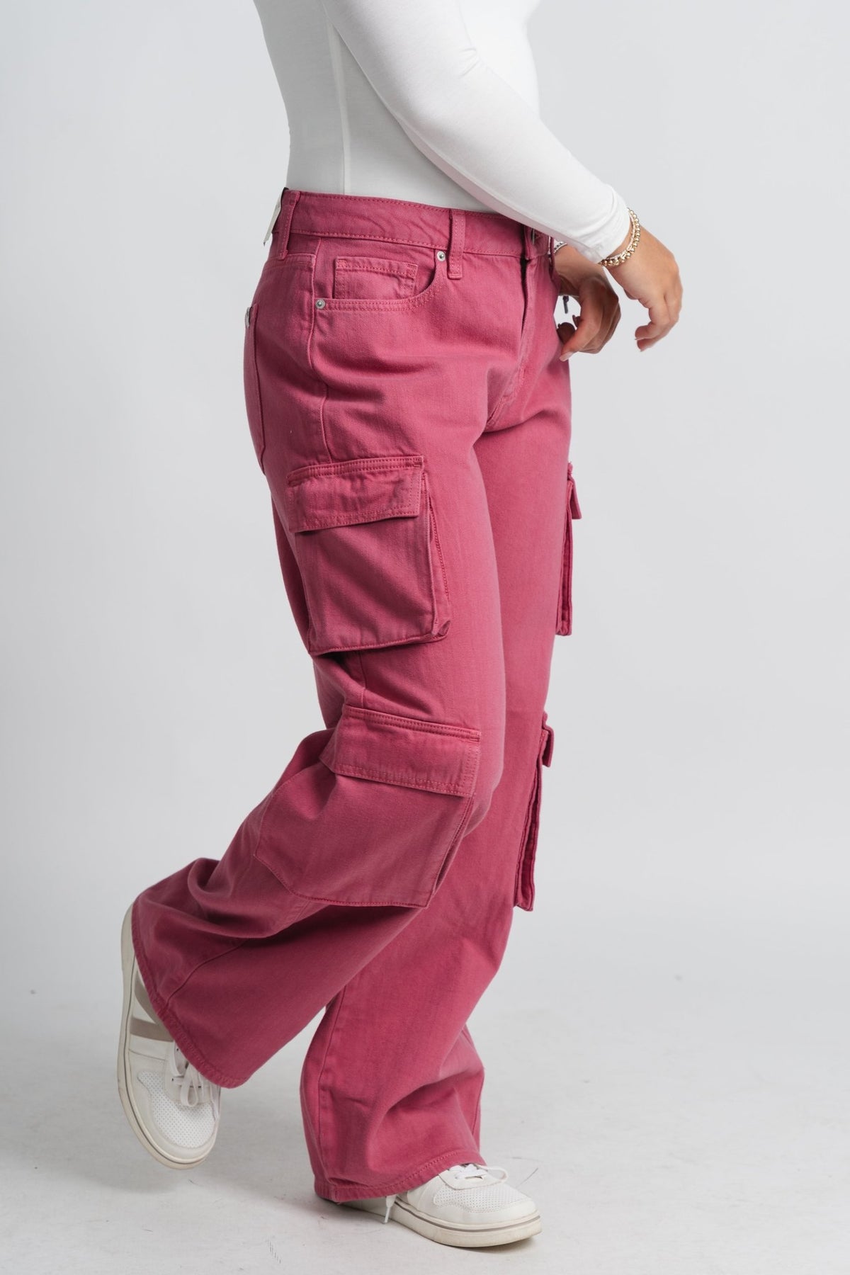 Cargo straight jeans mauve wood - Trendy T-Shirts for Valentine's Day at Lush Fashion Lounge Boutique in Oklahoma City