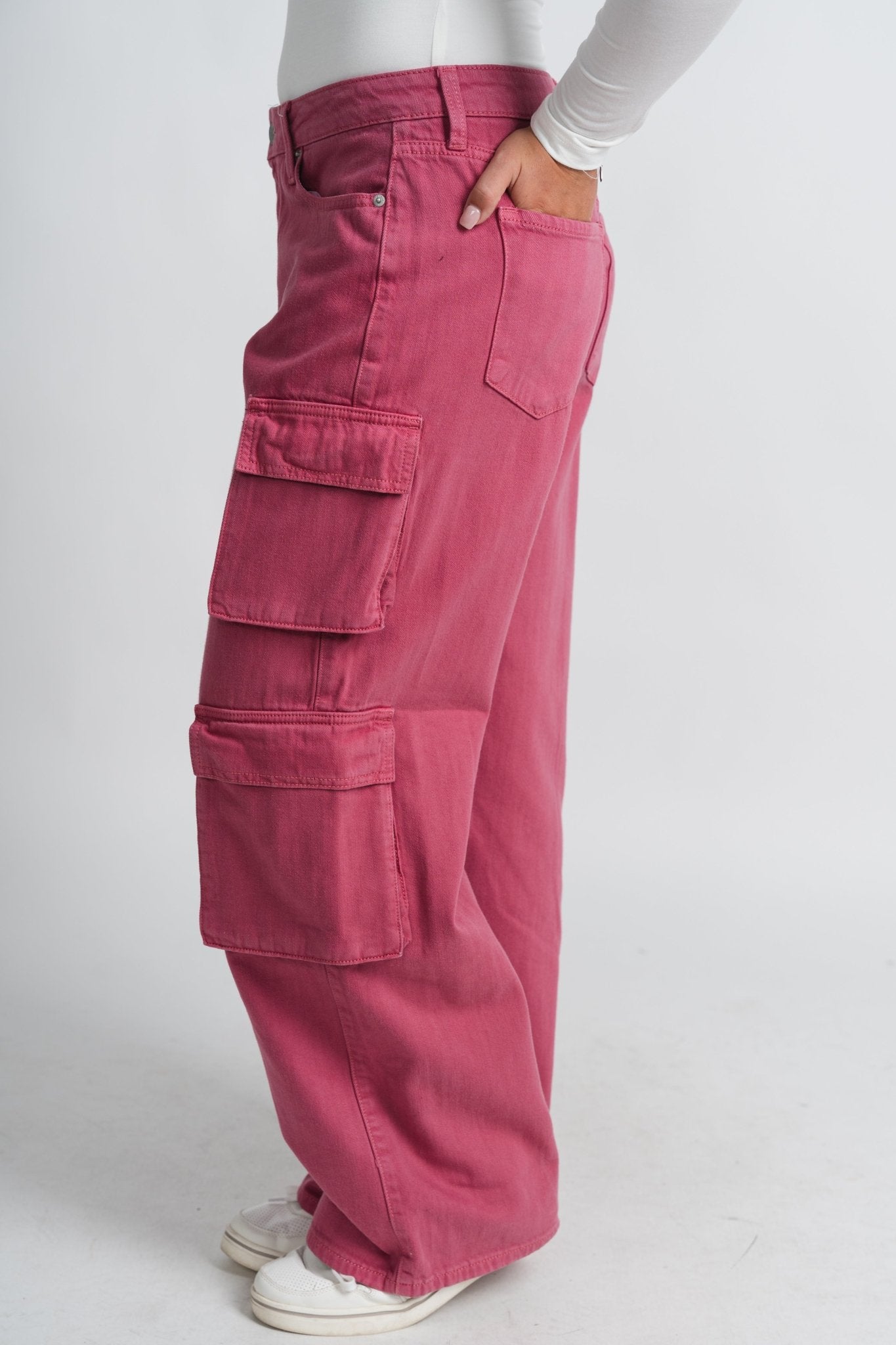 Cargo straight jeans mauve wood - Cute Valentine's Day Outfits at Lush Fashion Lounge Boutique in Oklahoma City