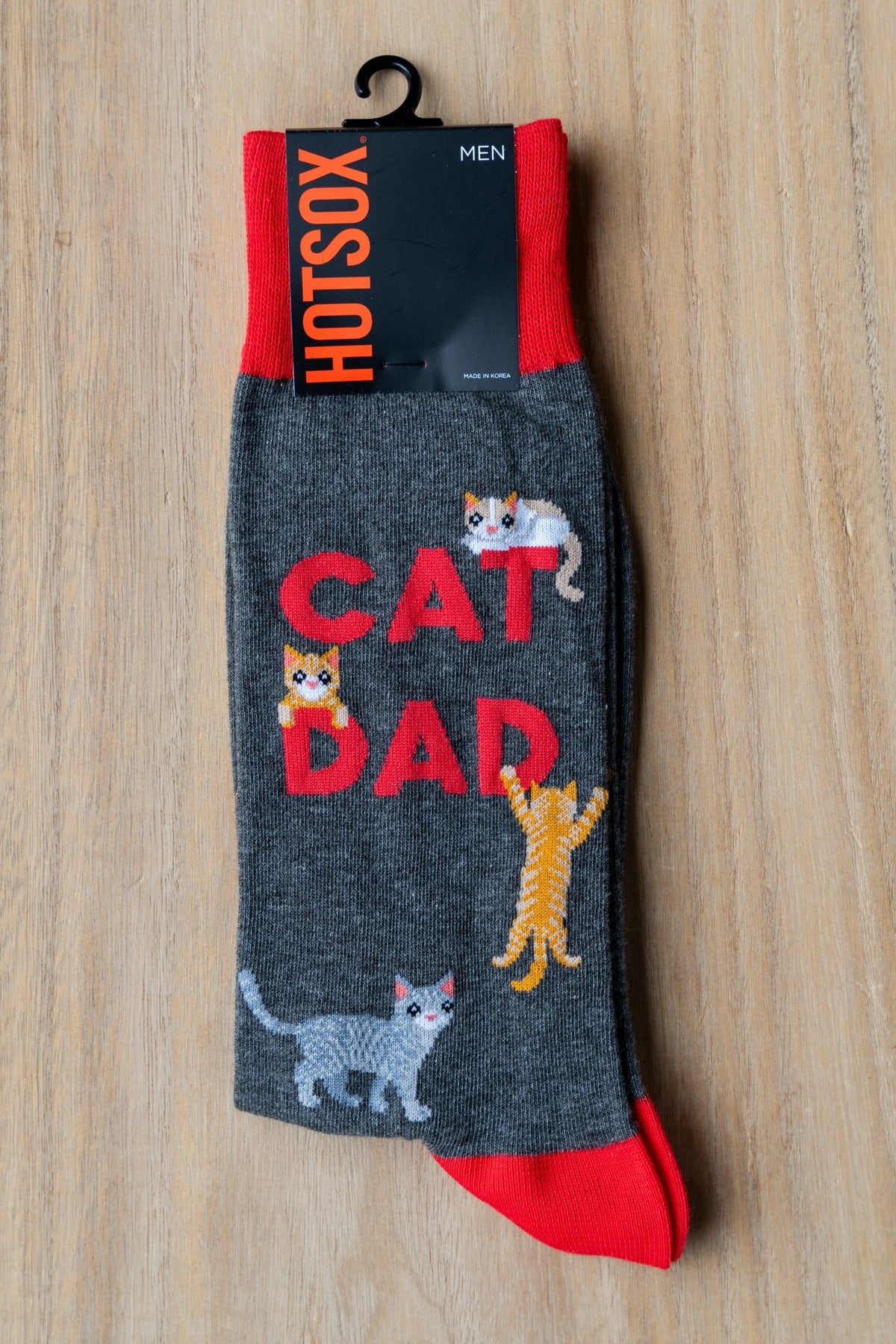 HotSox cat dad socks charcoal - Trendy Socks at Lush Fashion Lounge Boutique in Oklahoma City