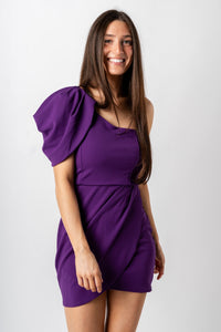One shoulder mini dress ultra violet - Affordable Dresses - Boutique Dresses at Lush Fashion Lounge Boutique in Oklahoma City