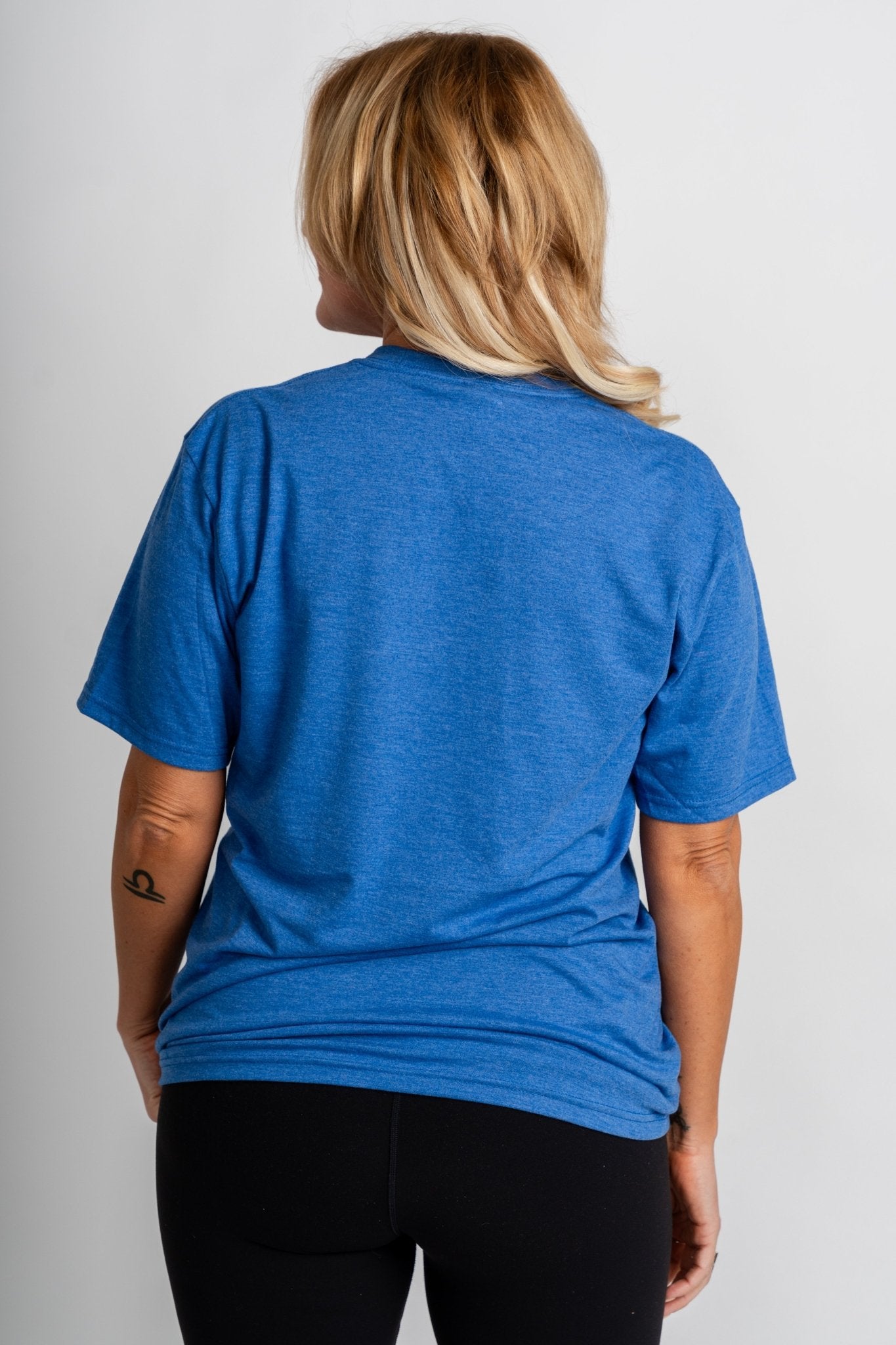 OKC diagonal lines unisex t-shirt royal blue - Trendy Oklahoma City Basketball T-Shirts Lush Fashion Lounge Boutique in Oklahoma City