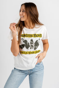 DayDreamer Beastie Boys Check Head tee vintage white - Stylish Band T-Shirts and Sweatshirts at Lush Fashion Lounge Boutique in Oklahoma City