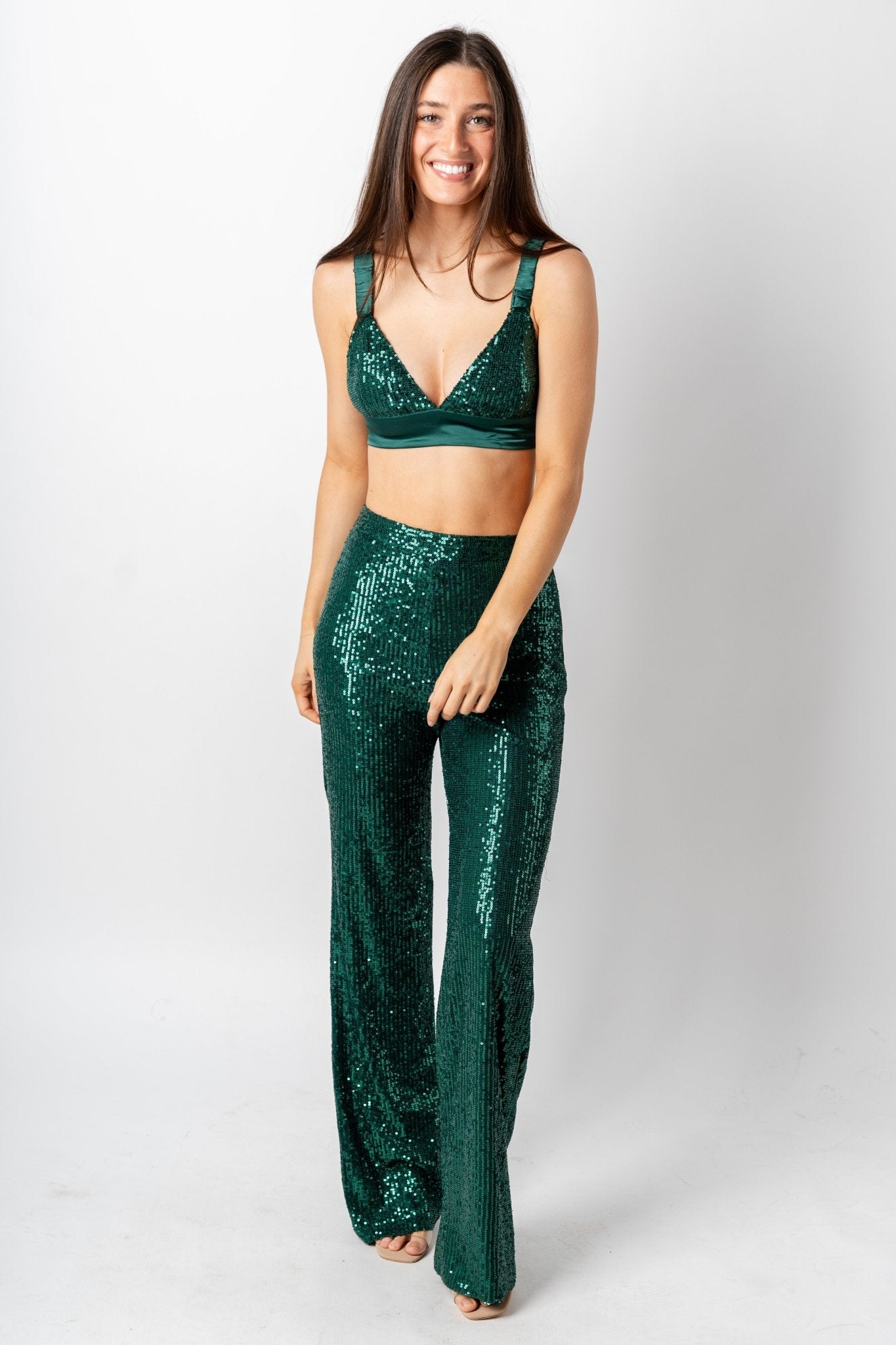 Sequin bralette top green - Affordable Bralette - Boutique Bras and Bralettes at Lush Fashion Lounge Boutique in Oklahoma City