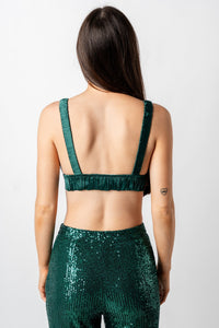 Sequin bralette top green Stylish Bralette - Womens Fashion Bras & Bralettes at Lush Fashion Lounge Boutique in Oklahoma City