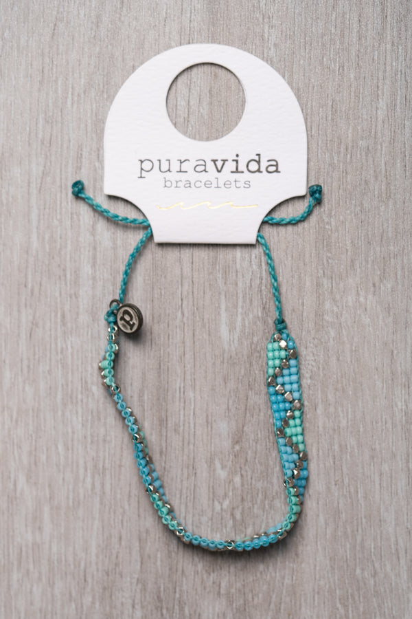 Puravida Men's Mixed Seed Bead Cord Bracelet