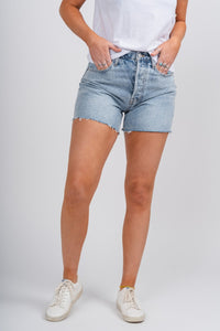 Z Supply everyday high rise denim shorts bleached indigo - Cute Shorts - Fun Vacay Basics at Lush Fashion Lounge Boutique in Oklahoma City