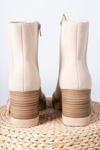 Nathan lug sole booties beige Stylish Shoes - Womens Fashion Shoes at Lush Fashion Lounge Boutique in Oklahoma City