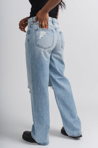 Hidden Alyx baggy jeans light blue | Lush Fashion Lounge: boutique women's jeans, fashion jeans for women, affordable fashion jeans, cute boutique jeans