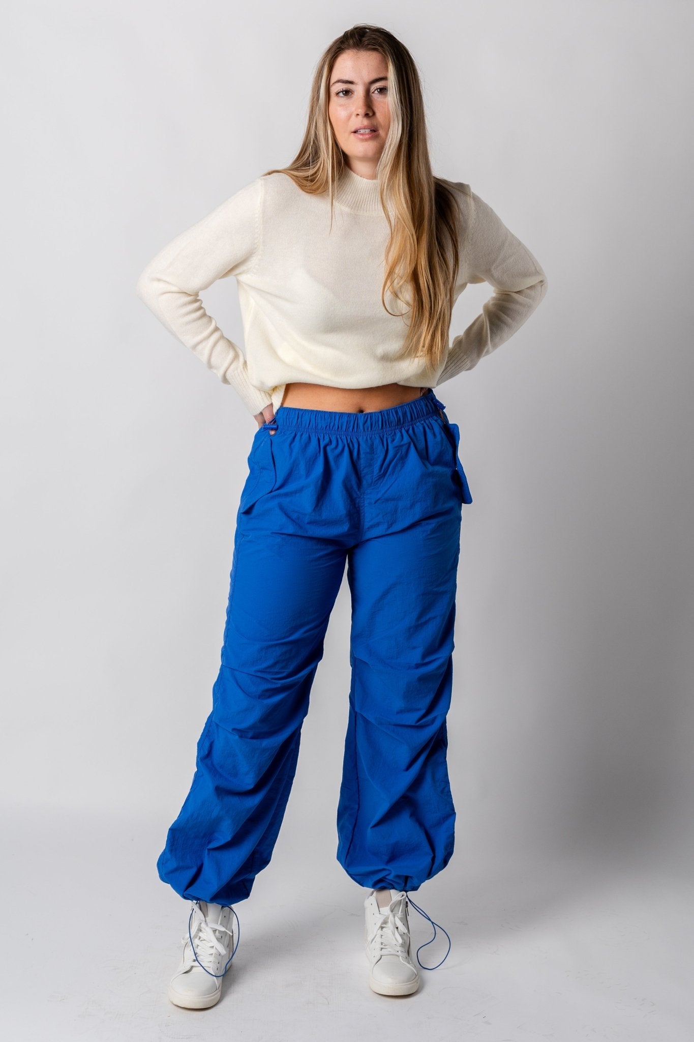 Ruched cargo pants azure - Oklahoma City inspired graphic t-shirts at Lush Fashion Lounge Boutique in Oklahoma City