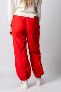 Ruched cargo pants tomato red - Trendy OKC Thunder T-Shirts at Lush Fashion Lounge Boutique in Oklahoma City