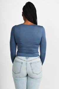 Modal long sleeve top modern navy - Trendy OKC Thunder T-Shirts at Lush Fashion Lounge Boutique in Oklahoma City