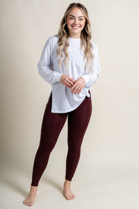 Z Supply cool down long sleeve top white - Z Supply tank top - Z Supply Tees & Tanks at Lush Fashion Lounge Trendy Boutique Oklahoma City