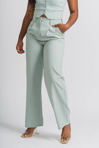 Wide leg pants sage - Trendy Pants - Fun Easter Looks at Lush Fashion Lounge Boutique in Oklahoma