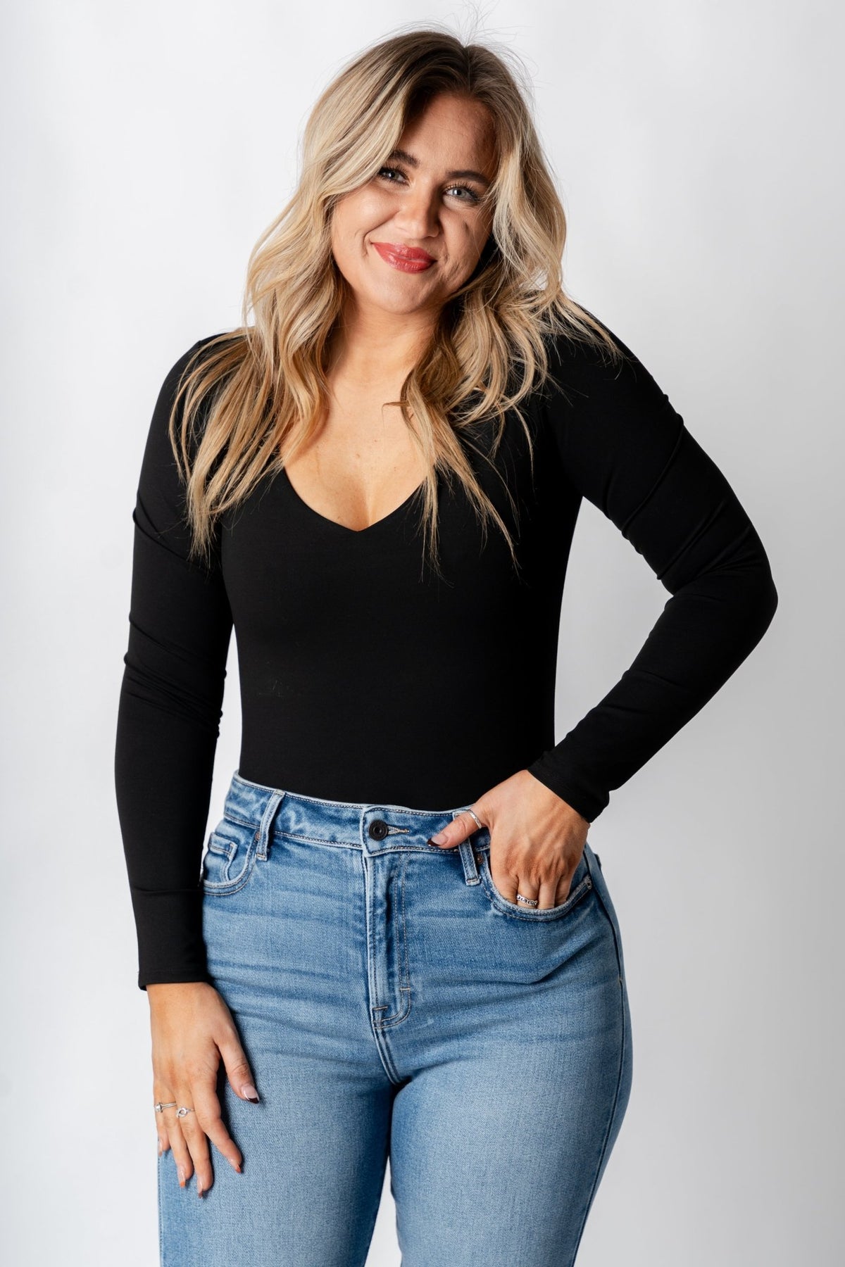 Z Supply So smooth bodysuit black - Z Supply bodysuit - Z Supply Tops, Dresses, Tanks, Tees, Cardigans, Joggers and Loungewear at Lush Fashion Lounge