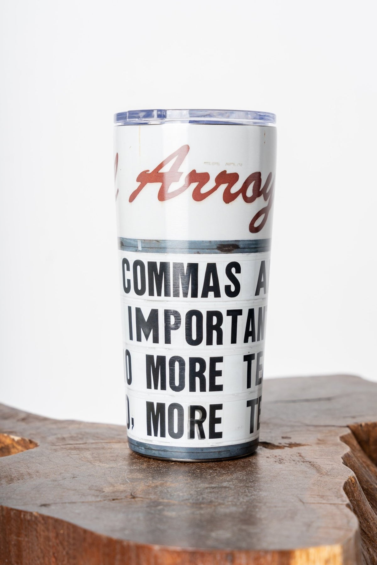 Commas are important 18 oz tumbler cup - Trendy Tumblers, Mugs and Cups at Lush Fashion Lounge Boutique in Oklahoma City
