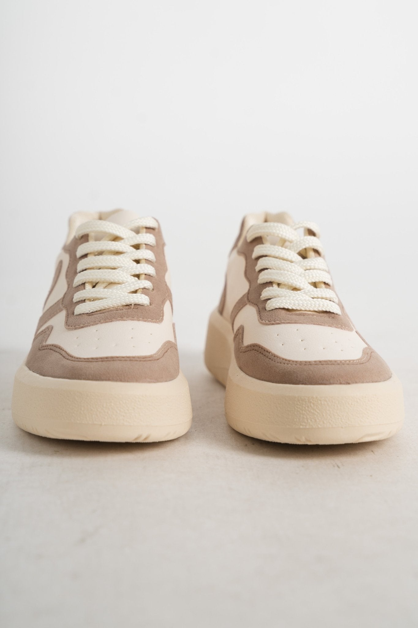 Ivy two tone sneakers taupe - Trendy shoes - Fashion Shoes at Lush Fashion Lounge Boutique in Oklahoma City