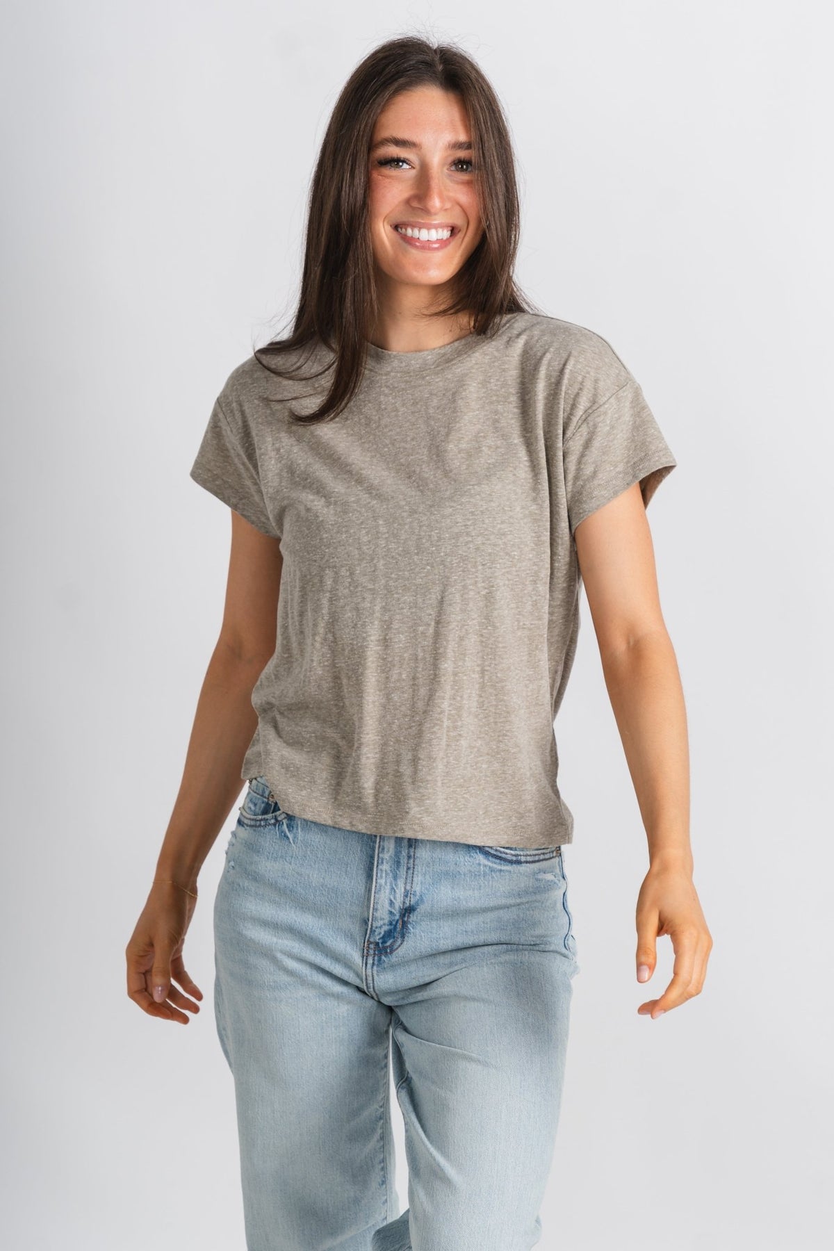 Z Supply modern tri blend tee willow - Z Supply T-shirts - Z Supply Tops, Dresses, Tanks, Tees, Cardigans, Joggers and Loungewear at Lush Fashion Lounge