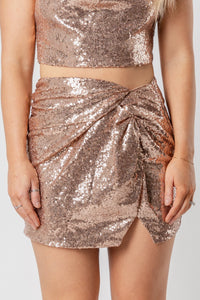 Sequin mini skirt rose gold - Trendy New Year's Eve Dresses, Skirts, Kimonos and Sequins at Lush Fashion Lounge Boutique in Oklahoma City