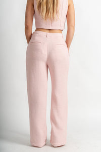 Tweed shimmer wide leg pants soft pink | Lush Fashion Lounge: women's boutique pants, boutique women's pants, affordable boutique pants, women's fashion pants