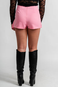 Side slit skort sweet pink - Cute Valentine's Day Outfits at Lush Fashion Lounge Boutique in Oklahoma City