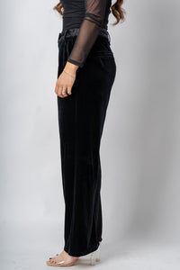 Velvet wide leg pants black | Lush Fashion Lounge: women's boutique pants, boutique women's pants, affordable boutique pants, women's fashion pants